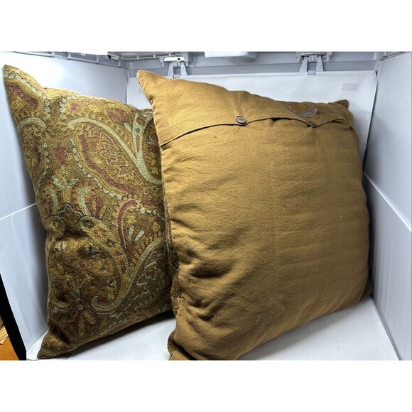 Double D Ranch All Over Heavily Embroidered Pillow x 2 Western Paisley Design - Picture 2 of 10